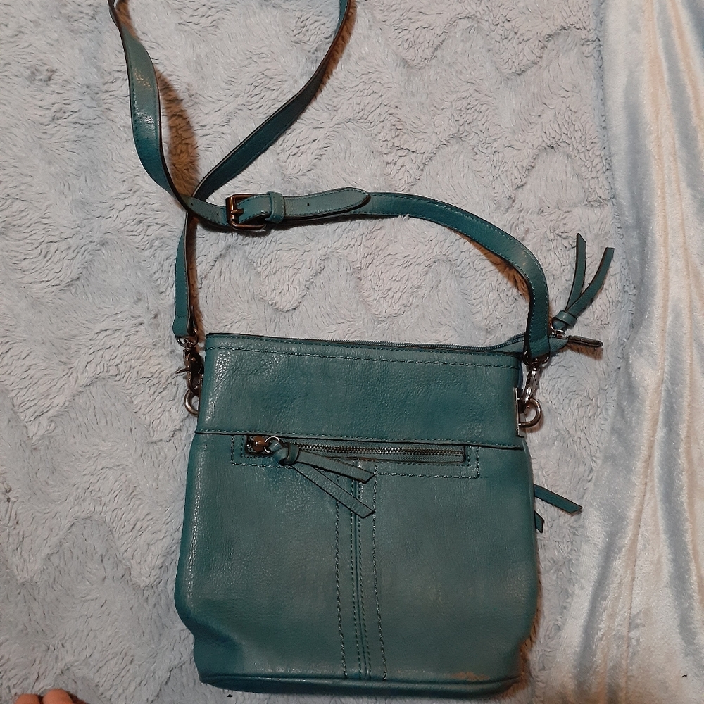 black rivet Tesla shoulder bag